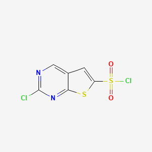 molecular formula C6H2Cl2N2O2S2 B12963984 2-Chlorothieno[2,3-d]pyrimidine-6-sulfonyl chloride 