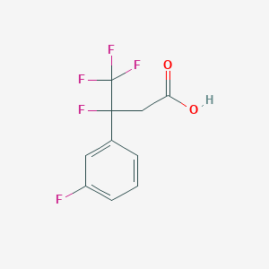 molecular formula C10H7F5O2 B12964029 3,4,4,4-Tetrafluoro-3-(3-fluorophenyl)butanoic acid 