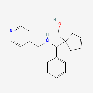 molecular formula C20H24N2O B12964041 (1-((((2-Methylpyridin-4-yl)methyl)amino)(phenyl)methyl)cyclopent-3-en-1-yl)methanol 