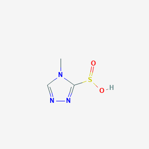 molecular formula C3H5N3O2S B12964063 4-Methyl-4H-1,2,4-triazole-3-sulfinic acid 