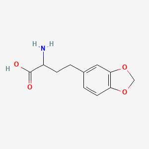 molecular formula C11H13NO4 B12964080 2-Amino-4-(1,3-benzodioxol-5-yl)butanoic acid CAS No. 62177-01-9