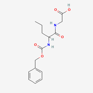molecular formula C15H20N2O5 B1296410 [((2S)-2-{[(benzyloxy)carbonyl]amino}pentanoyl)amino]acetic acid CAS No. 56610-11-8