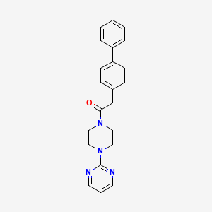 molecular formula C22H22N4O B12964105 2-([1,1'-Biphenyl]-4-yl)-1-(4-(pyrimidin-2-yl)piperazin-1-yl)ethan-1-one 