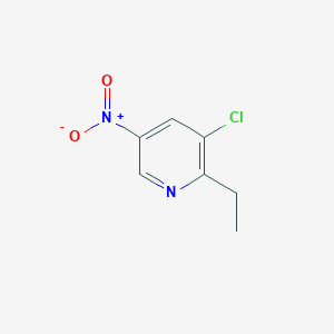 molecular formula C7H7ClN2O2 B12964188 3-Chloro-2-ethyl-5-nitropyridine 