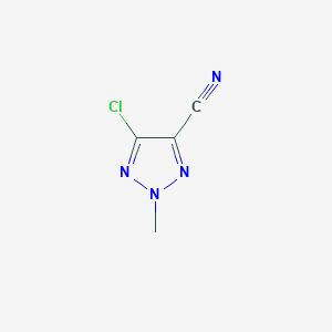 molecular formula C4H3ClN4 B12964279 5-Chloro-2-methyl-2H-1,2,3-triazole-4-carbonitrile 