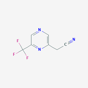 molecular formula C7H4F3N3 B12964355 2-(6-(Trifluoromethyl)pyrazin-2-yl)acetonitrile 