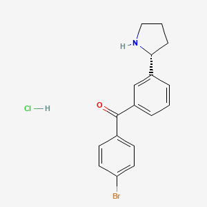 molecular formula C17H17BrClNO B12964423 (R)-(4-bromophenyl)(3-(pyrrolidin-2-yl)phenyl)methanone hydrochloride 