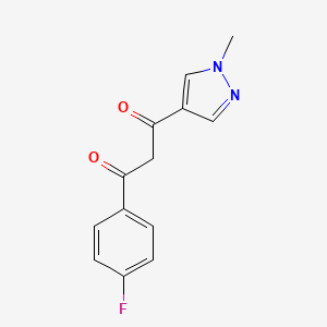 molecular formula C13H11FN2O2 B12964437 1-(4-Fluorophenyl)-3-(1-methyl-1H-pyrazol-4-yl)propane-1,3-dione 