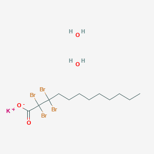 molecular formula C12H23Br4KO4 B12964463 Potassium 2,2,3,3-tetrabromododecanoate dihydrate 