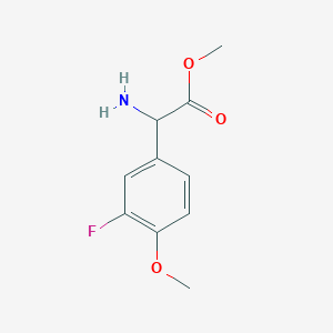 molecular formula C10H12FNO3 B12964572 Methyl 2-amino-2-(3-fluoro-4-methoxyphenyl)acetate 