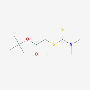 molecular formula C9H17NO2S2 B12964610 tert-Butyl [(dimethylcarbamothioyl)sulfanyl]acetate CAS No. 89278-15-9