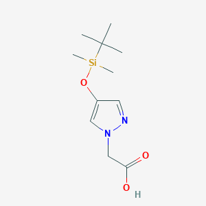 molecular formula C11H20N2O3Si B12964729 2-[4-(Tert-butyldimethylsilyloxy)pyrazol-1-yl]acetic acid 