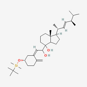 molecular formula C34H60O3Si B12964751 (1R,7ar)-4-[(2z)-2-[(5s)-5-(tert-butyl(dimethyl)silyl)oxy-2-methylene-cyclohexylidene]-1-hydroxy-ethyl]-7a-methyl-1-[(e,1r,4r)-1,4,5-trimethylhex-2-enyl]-2,3,3a,5,6,7-hexahydro-1h-inden-4-ol 