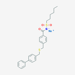 Sodium (4-((([1,1'-biphenyl]-4-ylmethyl)thio)methyl)benzoyl)(hexylsulfonyl)amide