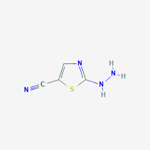 molecular formula C4H4N4S B12964809 2-Hydrazineylthiazole-5-carbonitrile 