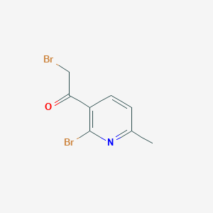 molecular formula C8H7Br2NO B12964820 2-Bromo-1-(2-bromo-6-methylpyridin-3-yl)ethanone 