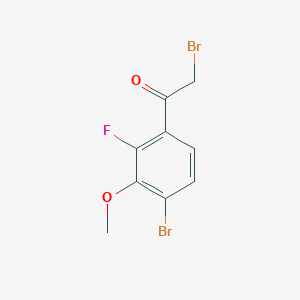 molecular formula C9H7Br2FO2 B12964987 2-Bromo-1-(4-bromo-2-fluoro-3-methoxyphenyl)ethanone 