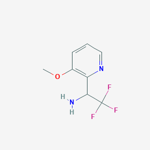 molecular formula C8H9F3N2O B12965089 2,2,2-Trifluoro-1-(3-methoxypyridin-2-yl)ethanamine 