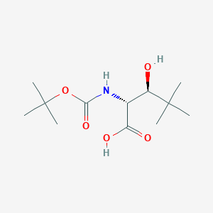 molecular formula C12H23NO5 B12965090 (2R,3S)-2-((tert-Butoxycarbonyl)amino)-3-hydroxy-4,4-dimethylpentanoic acid 