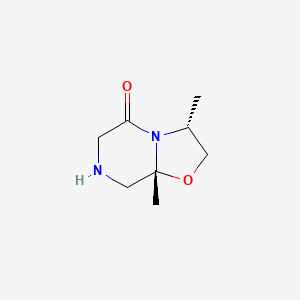 molecular formula C8H14N2O2 B12965125 rel-(3R,8aR)-3,8a-dimethyltetrahydro-2H-oxazolo[3,2-a]pyrazin-5(3H)-one 