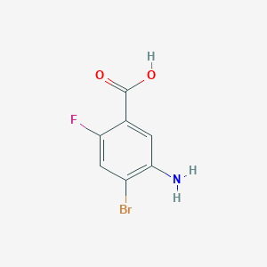 molecular formula C7H5BrFNO2 B12965142 5-Amino-4-bromo-2-fluorobenzoic acid 