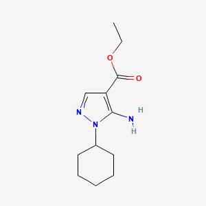 molecular formula C12H19N3O2 B1296515 5-amino-1-cyclohexyl-1H-pyrazole-4-carboxylic acid ethyl ester CAS No. 21253-62-3