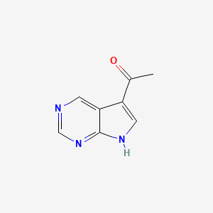 molecular formula C8H7N3O B12965230 1-(7H-Pyrrolo[2,3-d]pyrimidin-5-yl)ethan-1-one 