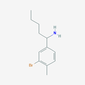 molecular formula C12H18BrN B12965313 1-(3-Bromo-4-methylphenyl)pentan-1-amine 