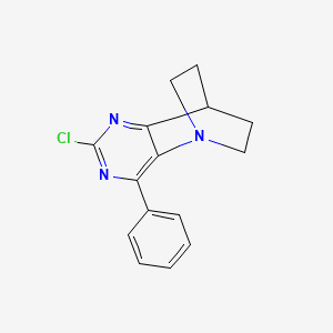 molecular formula C15H14ClN3 B12965387 2-Chloro-4-phenyl-7,8-dihydro-6H-5,8-ethanopyrido[3,2-d]pyrimidine 