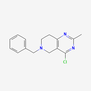 molecular formula C15H16ClN3 B12965399 6-Benzyl-4-chloro-2-methyl-5,6,7,8-tetrahydropyrido[4,3-d]pyrimidine 