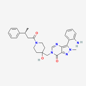 3-(2-Aminophenyl)-6-((4-hydroxy-1-((R)-3-phenylbutanoyl)piperidin-4-yl)methyl)-2-methyl-2H-pyrazolo[4,3-d]pyrimidin-7(6H)-one