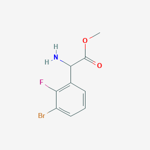 molecular formula C9H9BrFNO2 B12965460 Methyl 2-amino-2-(3-bromo-2-fluorophenyl)acetate 