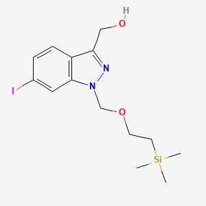 molecular formula C14H21IN2O2Si B12965579 (6-Iodo-1-((2-(trimethylsilyl)ethoxy)methyl)-1H-indazol-3-yl)methanol 