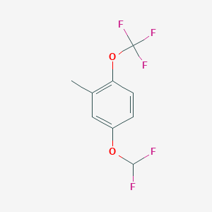 molecular formula C9H7F5O2 B12965715 4-(Difluoromethoxy)-2-methyl-1-(trifluoromethoxy)benzene 