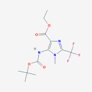 Ethyl 5-((tert-butoxycarbonyl)amino)-1-methyl-2-(trifluoromethyl)-1H-imidazole-4-carboxylate