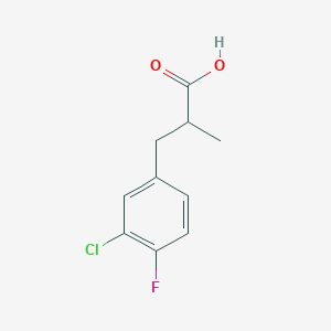 molecular formula C10H10ClFO2 B12965789 3-(3-Chloro-4-fluorophenyl)-2-methylpropanoic acid 