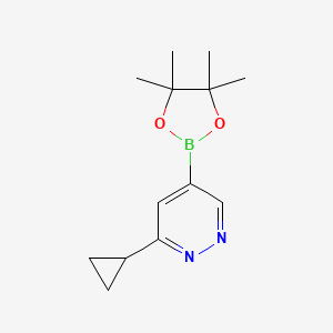 molecular formula C13H19BN2O2 B12965842 3-Cyclopropyl-5-(4,4,5,5-tetramethyl-1,3,2-dioxaborolan-2-yl)pyridazine 