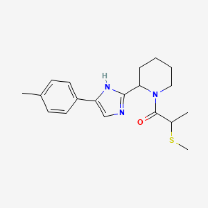 2-(Methylthio)-1-(2-(4-(p-tolyl)-1H-imidazol-2-yl)piperidin-1-yl)propan-1-one