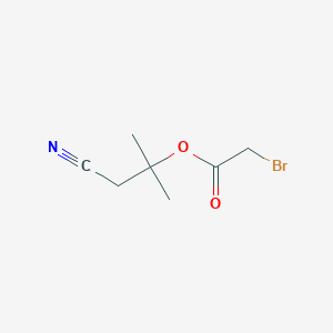 molecular formula C7H10BrNO2 B12965908 1-Cyano-2-methylpropan-2-yl 2-bromoacetate 