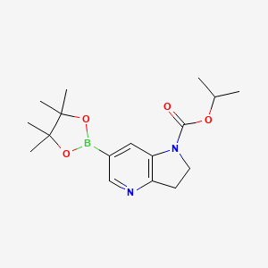 molecular formula C17H25BN2O4 B12965952 Isopropyl 6-(4,4,5,5-tetramethyl-1,3,2-dioxaborolan-2-yl)-2,3-dihydro-1H-pyrrolo[3,2-b]pyridine-1-carboxylate 