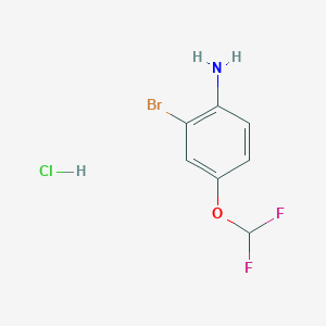 molecular formula C7H7BrClF2NO B12966054 2-Bromo-4-(difluoromethoxy)aniline hydrochloride 