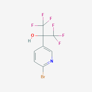 molecular formula C8H4BrF6NO B12966070 2-(6-Bromopyridin-3-yl)-1,1,1,3,3,3-hexafluoropropan-2-ol 