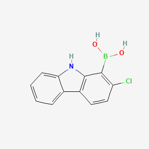 molecular formula C12H9BClNO2 B12966093 (2-Chloro-9H-carbazol-1-yl)boronic acid 