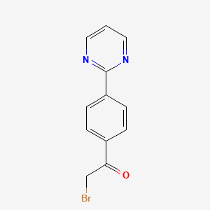 molecular formula C12H9BrN2O B12966102 2-Bromo-1-(4-(pyrimidin-2-yl)phenyl)ethanone 