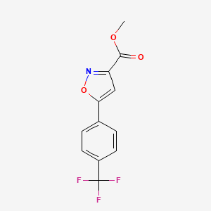 molecular formula C12H8F3NO3 B12966103 Methyl 5-(4-(trifluoromethyl)phenyl)isoxazole-3-carboxylate 