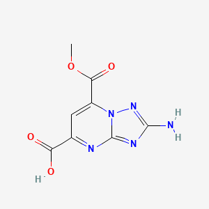 molecular formula C8H7N5O4 B12966111 2-Amino-7-(methoxycarbonyl)-[1,2,4]triazolo[1,5-a]pyrimidine-5-carboxylic acid 