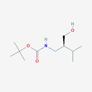 molecular formula C11H23NO3 B12966121 tert-Butyl (S)-(2-(hydroxymethyl)-3-methylbutyl)carbamate 