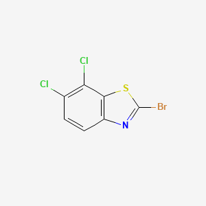 molecular formula C7H2BrCl2NS B12966139 2-Bromo-6,7-dichlorobenzo[d]thiazole 