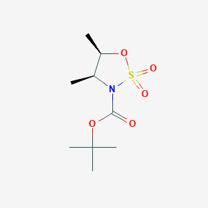 molecular formula C9H17NO5S B12966160 (4S,5R)-tert-Butyl 4,5-dimethyl-1,2,3-oxathiazolidine-3-carboxylate 2,2-dioxide 