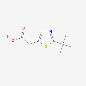 molecular formula C9H13NO2S B12966186 2-(2-(tert-Butyl)thiazol-5-yl)acetic acid 